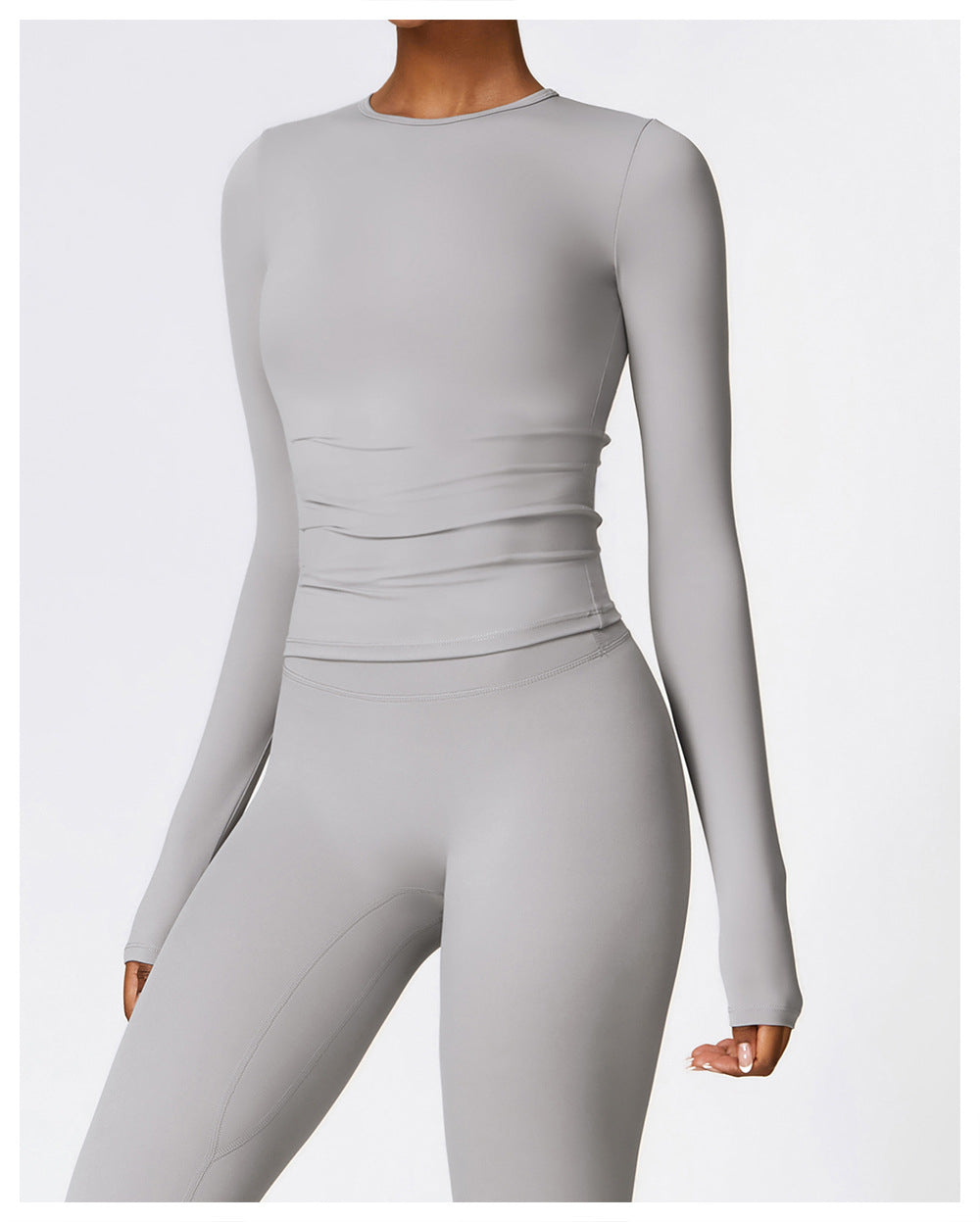Tight-fitting Brushed Yoga Suit Quick-drying Fitness Clothes  Fitness Long Sleeve Tracksuits  High Waist Leggings Yoga Set